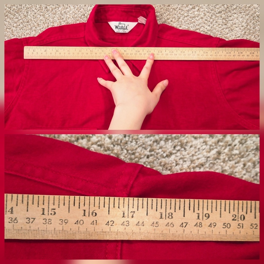 Woolrich Chamois Flannel Shirt Men's Large Red Button Up Vintage 70s 80s USA - Picture 7 of 7